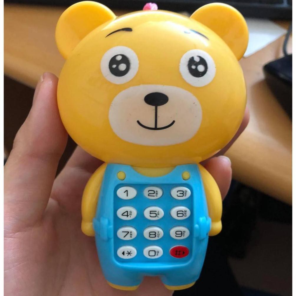 Điện thoại hình gấu đáng yêu-phát nhạc-có đèn cho bé-Đồ chơi thông minh phát triển IQ-EQ