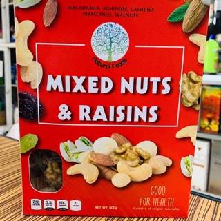 Hạt hỗn hợp Mixed Nuts & Raisins  Natural Food 500g của Úc