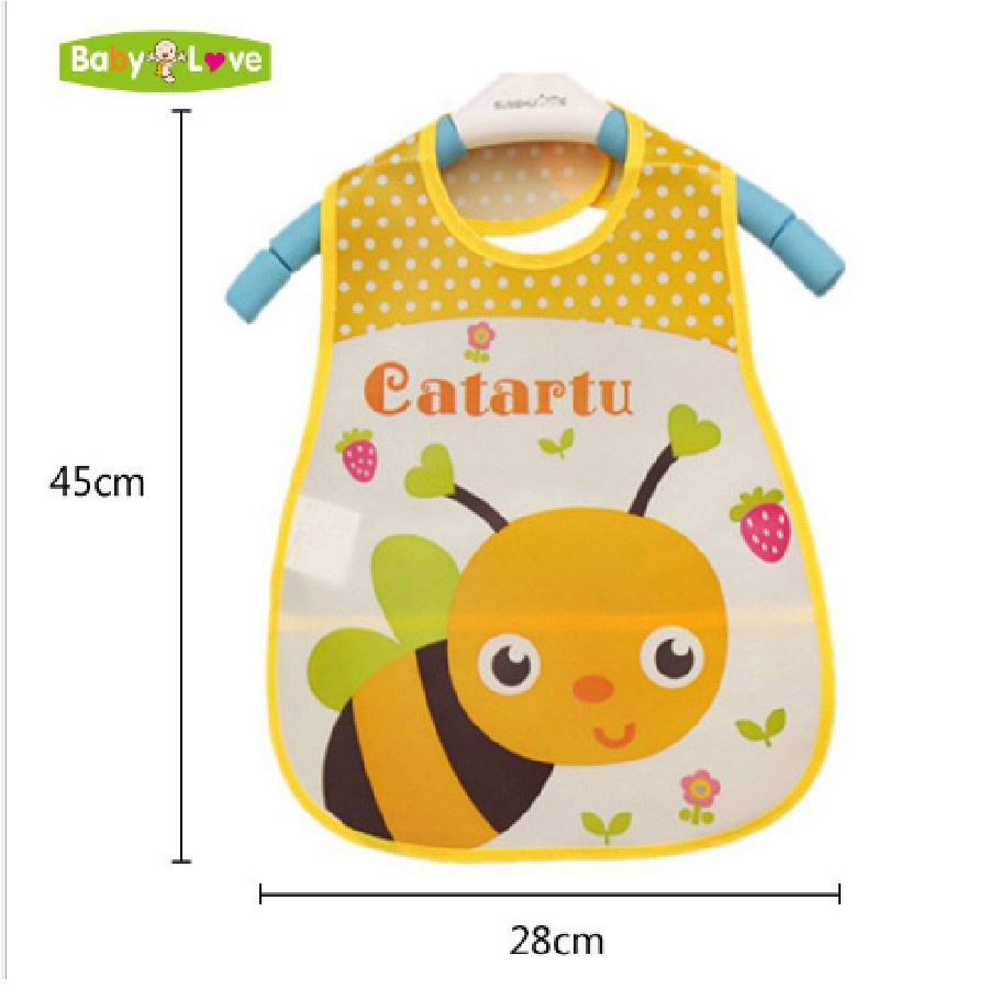 Yếm nhựa cho bé ăn dặm có máng siêu mềm nhiều màu sắc sinh động nghộ nghĩnh