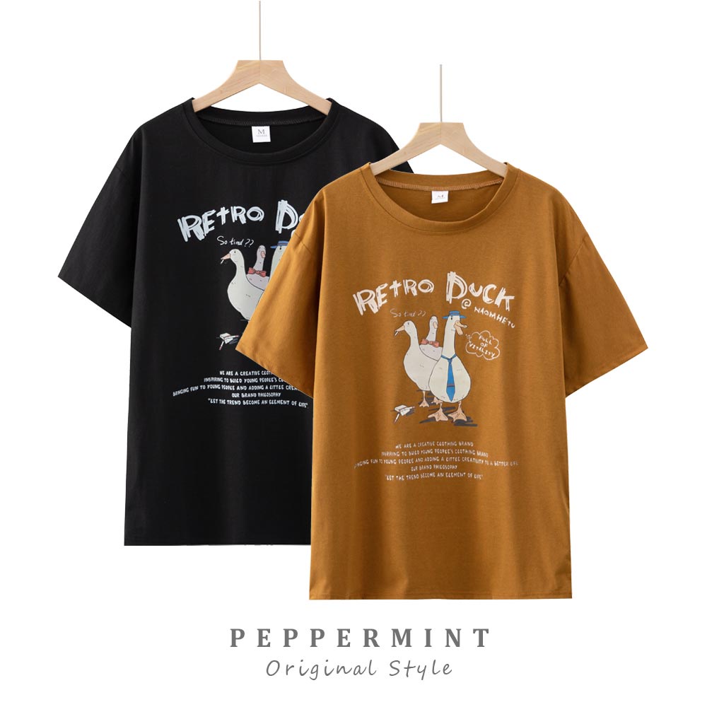 Áo thun Peppermint tay ngắn in hình động vật dễ thương thời trang cho nữ 49626