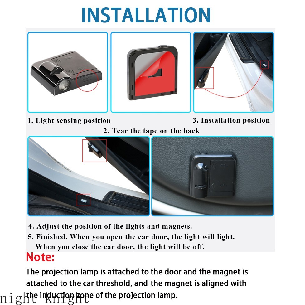 Set 2 Đèn Led Laser Không Dây Gắn Cửa Xe Hơi Dùng Để Trang Trí