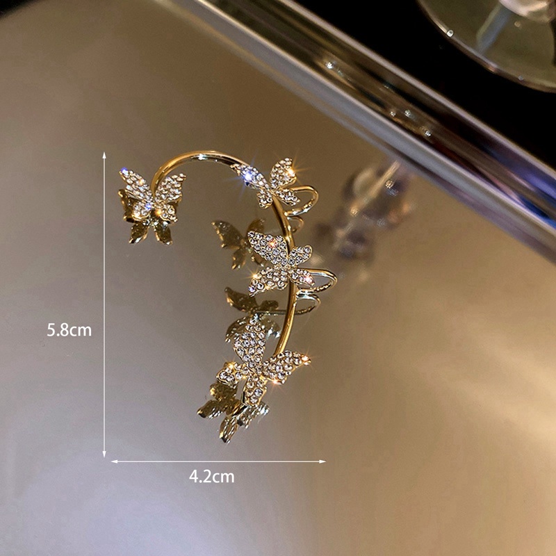 Bông tai đính pha lê hình bướm sang trọng 999