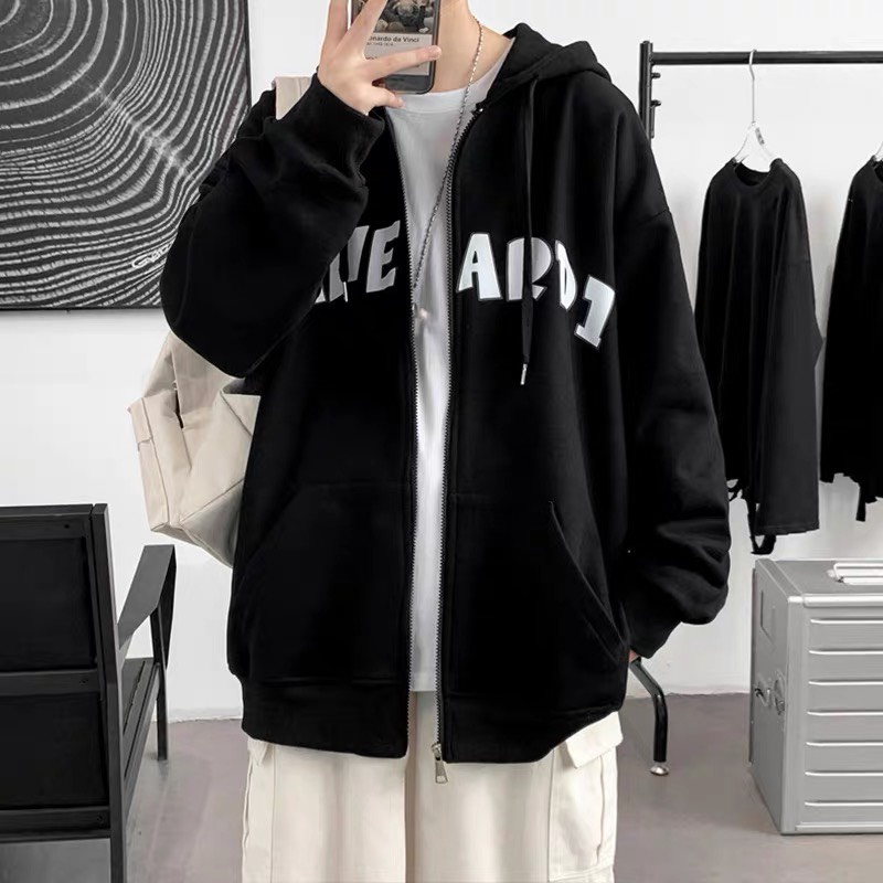 Áo khoác bomber nỉ bông dày dặn cao cấp form rộng unisex mặc cặp nam nữ phù hợp | BigBuy360 - bigbuy360.vn