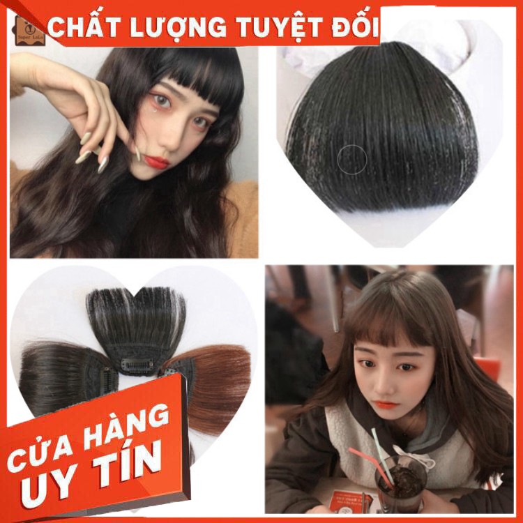 Nhập WAFACB01 giảm 10K_ Tóc giả kẹp mái ngố phong cách Hàn Quốc dễ thương dành cho nữ - Hàng nhập khẩu