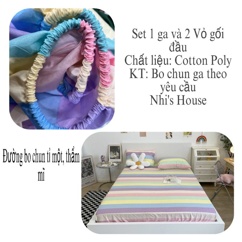 Ga gối giường cotton poly nhập khẩu, vải đẹp,bo chun theo yêu cầu mọi chiều cao đệm | BigBuy360 - bigbuy360.vn