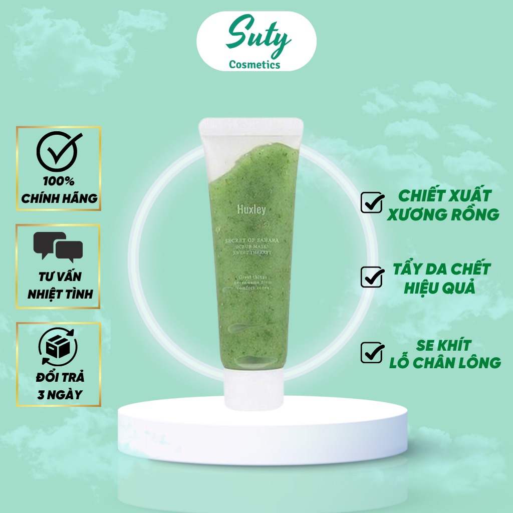 Tẩy da chết Huxley Mask Scrub Sweet Therary, tẩy tế bào chết Huxley chiết xuất xương rồng tuýp mini 