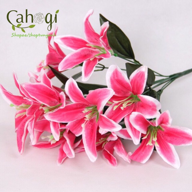 Hoa giả- Chùm Hoa Ly 9 Bông