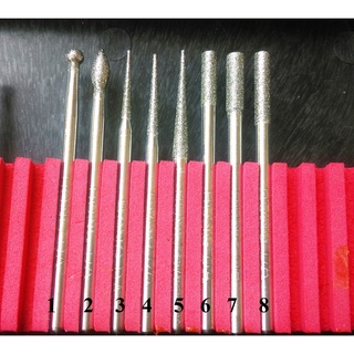 Mũi mài kim cương Đài Loan không đen sứ loại cây lẻ