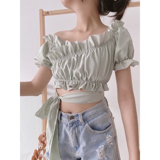 ÁO VOAN CROPTOP BUỘC EO