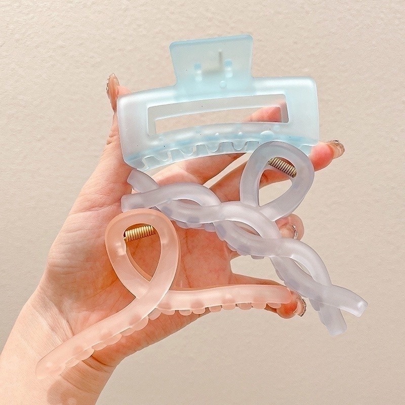 Kẹp Tóc Nhựa Acrylic Màu Sáng Đơn Giản Thời Trang Hàn Quốc