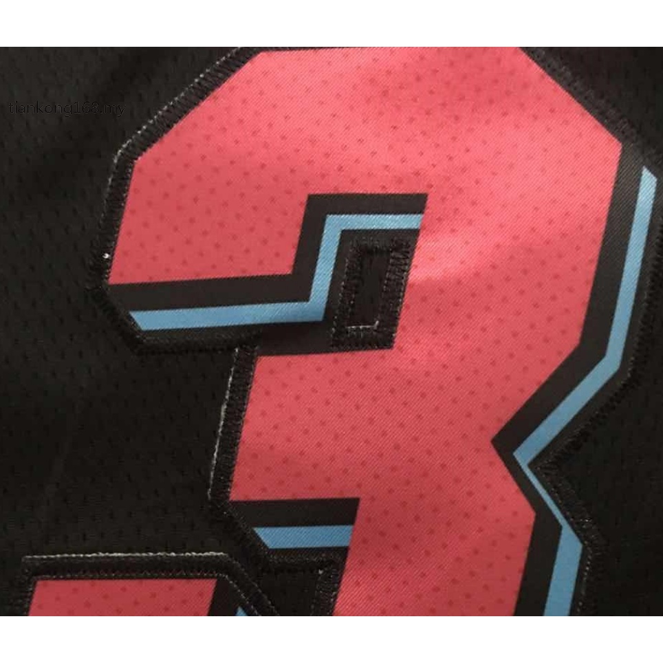 Áo Bóng Rổ Màu Đen Thêu Hoạ Tiết Miami Heat S3 Dwyane Wade Thời Trang 2020 Cho Nam Giới