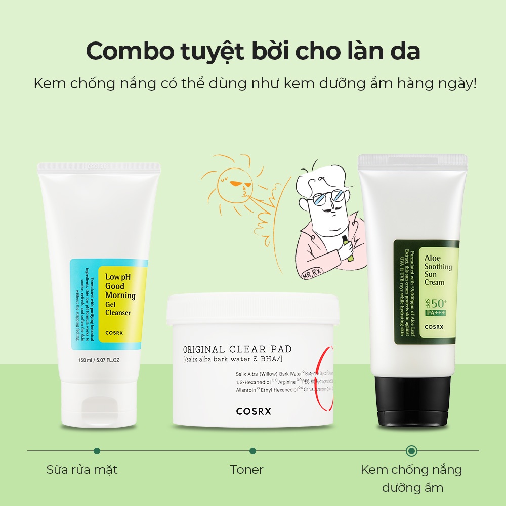 Kem chống nắng COSRX chiết xuất lô hội xoa dịu da SPF50 PA+++ dung tích 50ml