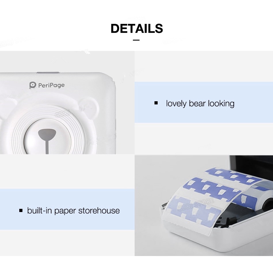 Máy in nhiệt Mini Bluetooth 4.0 không dây kèm phụ kiện chuyên dụng | BigBuy360 - bigbuy360.vn