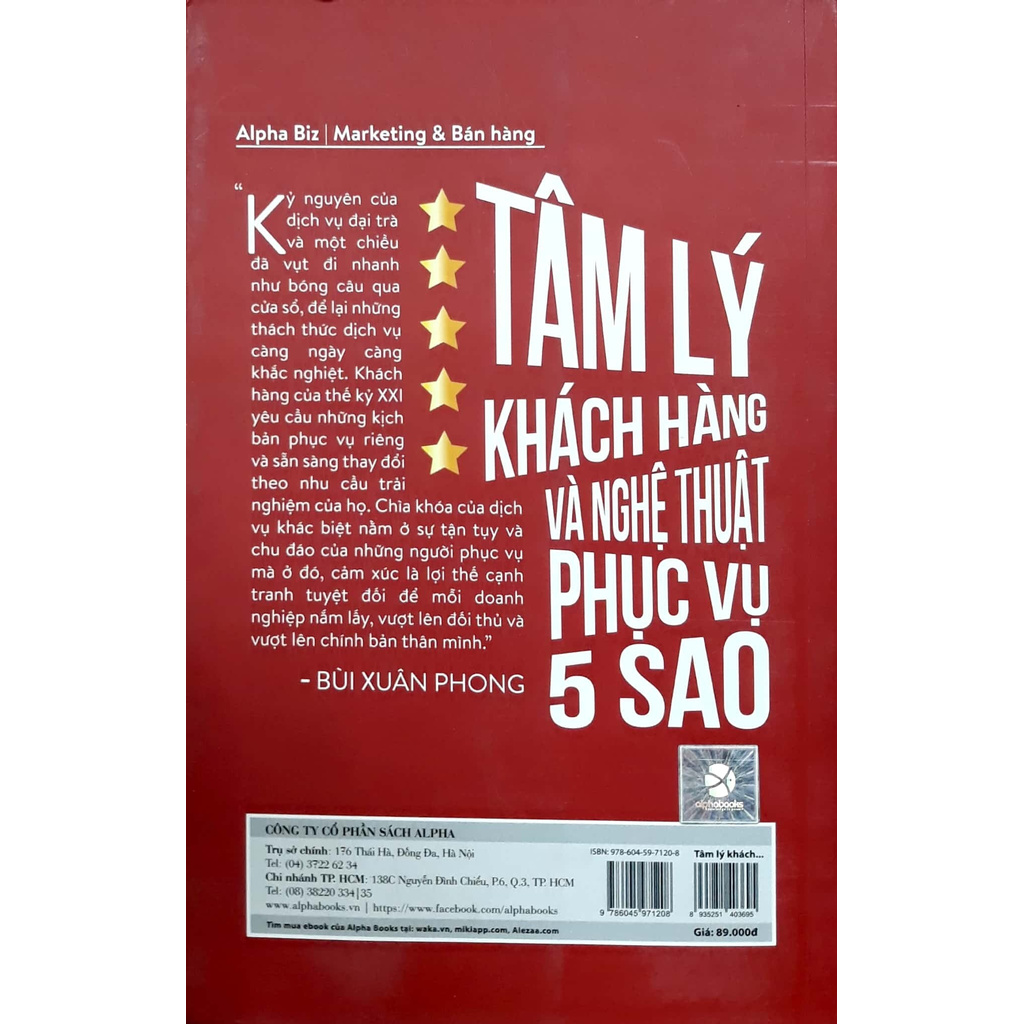 Sách - Tâm Lý Khách Hàng Và Nghệ Thuật Phục Vụ 5 Sao