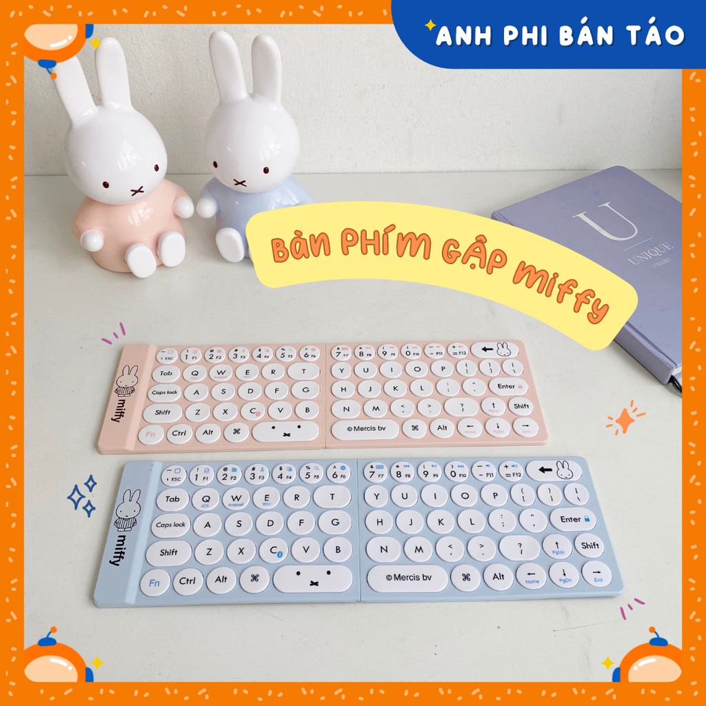 Bàn Phím Gập Gọn Bluetooth mini Thỏ Miffy Dễ Thương