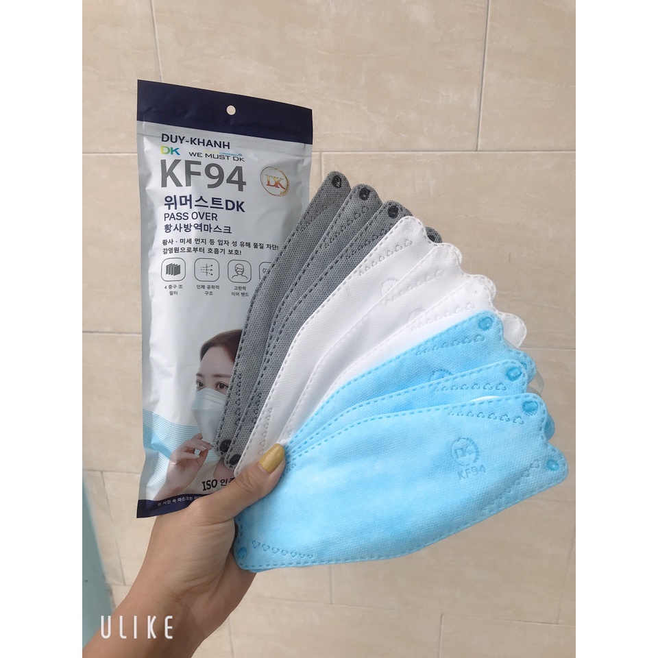 KHẨU TRANG KF94 4D DUY KHÁNH MASK ( TÚI 10 CHIẾC ) NGUYÊN THÙNG 300 CHIẾC