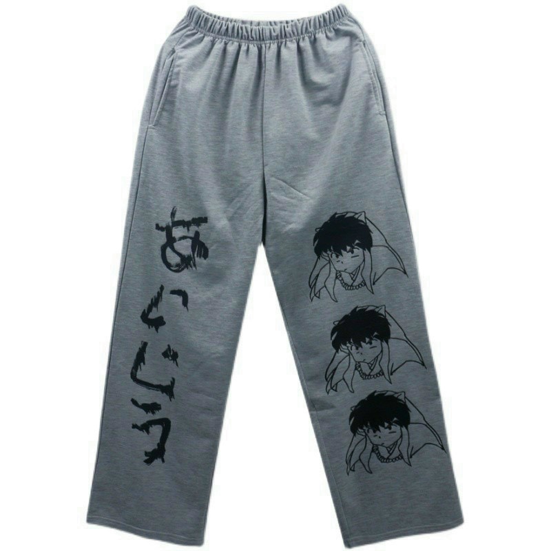 Quần Ống Rộng Nam Nữ ống chân không bo in hoạt hình phong cách unisex vải thun nỉ êm mịn cực đẹp (inhoathinh)