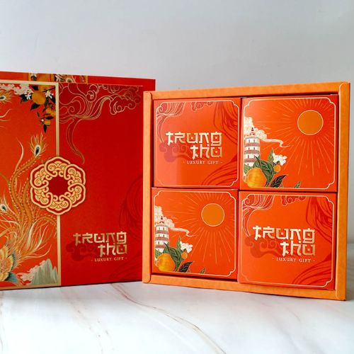Hộp bánh trung thu 4 bánh 125g - 250g sắc nét nhiều kiểu dáng, hình ảnh màu sắc đa dạng