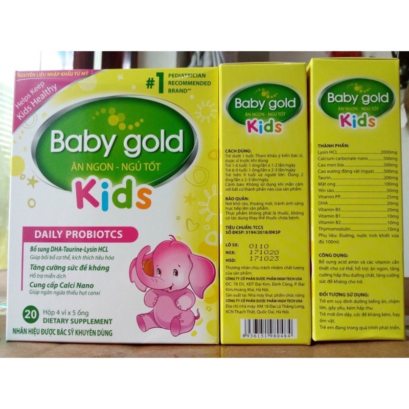 Baby gold kids - giúp bé ăn ngon ngủ tốt bổ sung DHA và các khoáng chất cần thiết