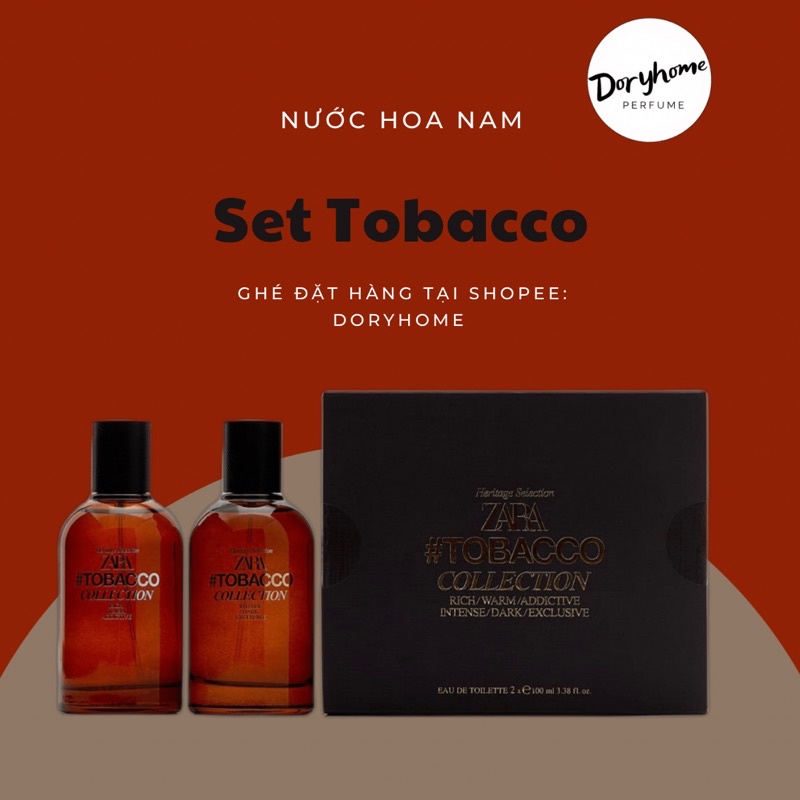 Nước hoa nam Zara - SET 2 chai TOBACCO INTENSE DARK & RICH WARM 100 ML