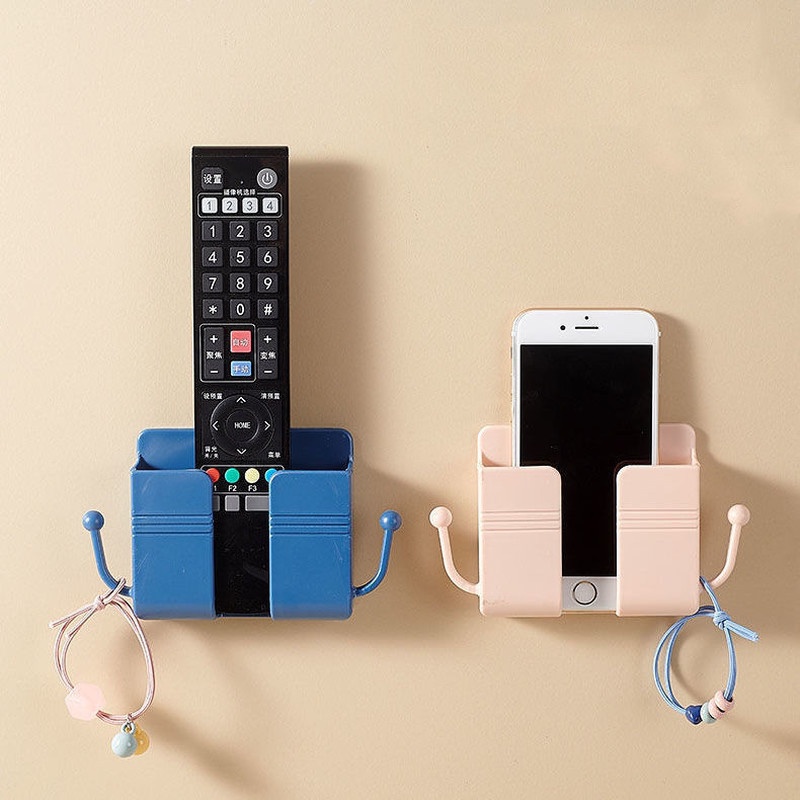Hộp đựng bộ điều khiển TV/máy lạnh từ xa treo tường hỗ trợ sạc điện thoại đa năng