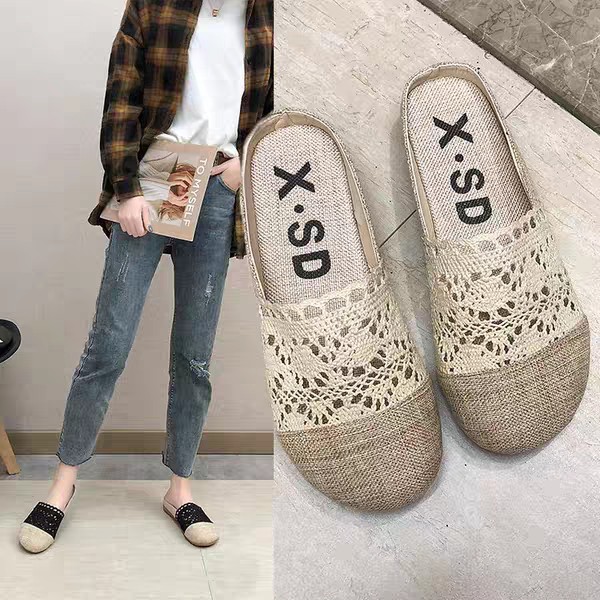 (Hàng sẵn) Dép sục nữ cói ren ulzzang( Ảnh thật ở cuối) | BigBuy360 - bigbuy360.vn