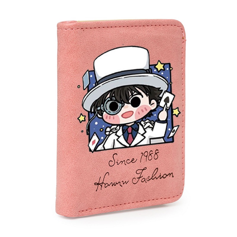 Ví ngắn cầm tay hồng CONAN KAITO KID Thám tử lừng danh anime chibi đựng vật dụng nhỏ xinh xắn tiện lợi