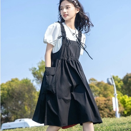 Đầm Tay Ngắn Phong Cách Hàn Quốc Thời Trang Mùa Hè Mới 2022 Dành Cho Bé Gái 3-14 Tuổi