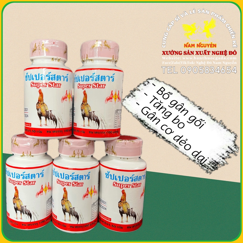 Bổ gân tăng cơ cứng xương cho gà đá Super Star Cam