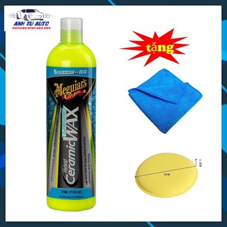 Wax bóng Ceramic sơn xe dạng kem Meguiar's Hybrid Ceramic Liquid Wax - G200416 - 473ml (tặng khăn & mút) chamsocxestore