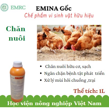 Chế phẩm EM gốc EMINA cho trồng trọt, chăn nuôi, thủy sản chai 1lít- Học viện Nông nghiệp Việt Nam