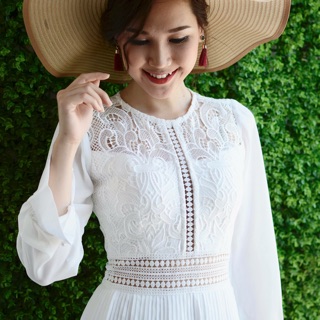 Đầm maxi ren phối voan cao cấp