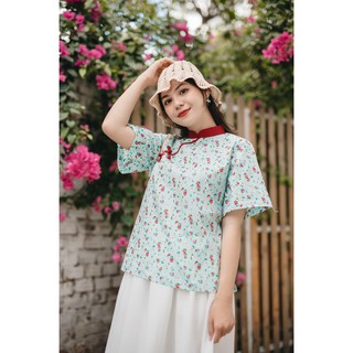 Áo Sườn Xám hoa/ trơn (suông&chít eo)