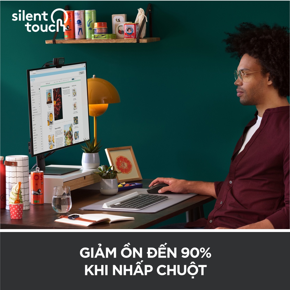 Chuột không dây bluetooth Logitech Signature M650 - giảm ồn, nút có thể tùy chỉnh - Hàng Chính Hãng