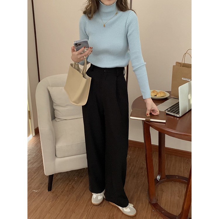 Áo len cổ lọ nữ Áo cổ cao giữ ấm Hàn Quốc Thu Đông Ulzzang Thời trang