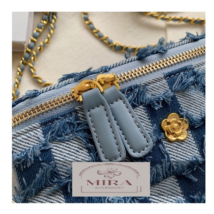 Túi cốp vuông đeo chéo nữ mini vải bố bò đẹp HB007