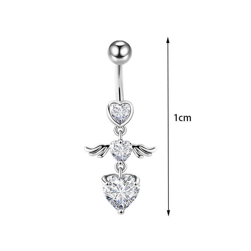 Khuyên rốn hình đôi cánh thiên thần đính đá cá tính