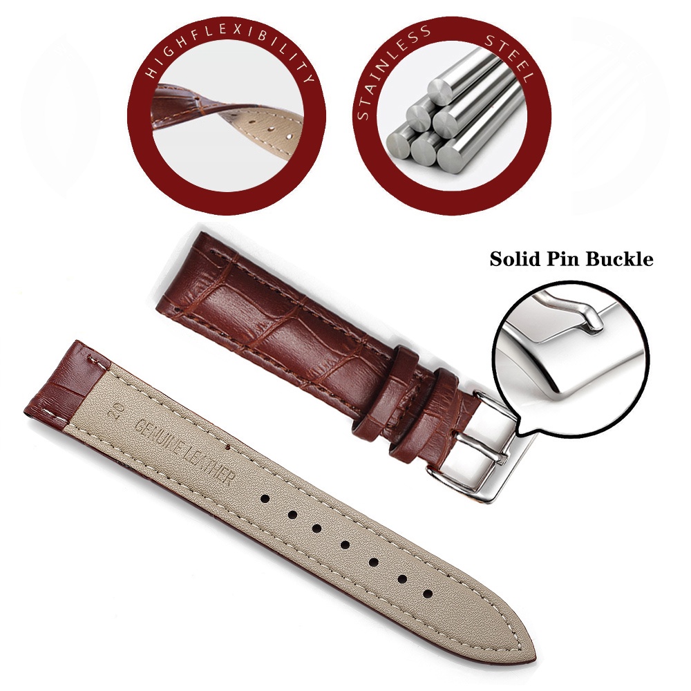 Dây đeo thay thế chất liệu da khóa kim loại cho Oppo Watch 46mm 41mm
