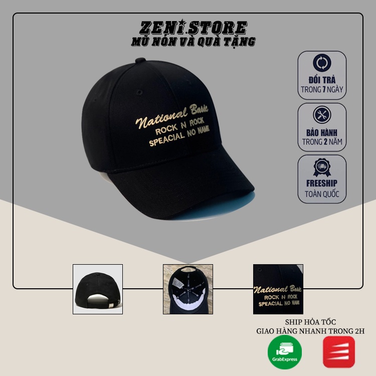 Mũ lưỡi trai, Nón kết xuất khẩu Zeni Store thêu chữ nổi kiểu dáng Basic Siêu HOT Freeship, Full Hộp