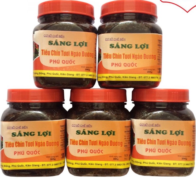 [Trợ Giá] Tiêu Ngào Đường Hiệu Sáng Lợi, Đặc Sản Phú Quốc Hủ 200G