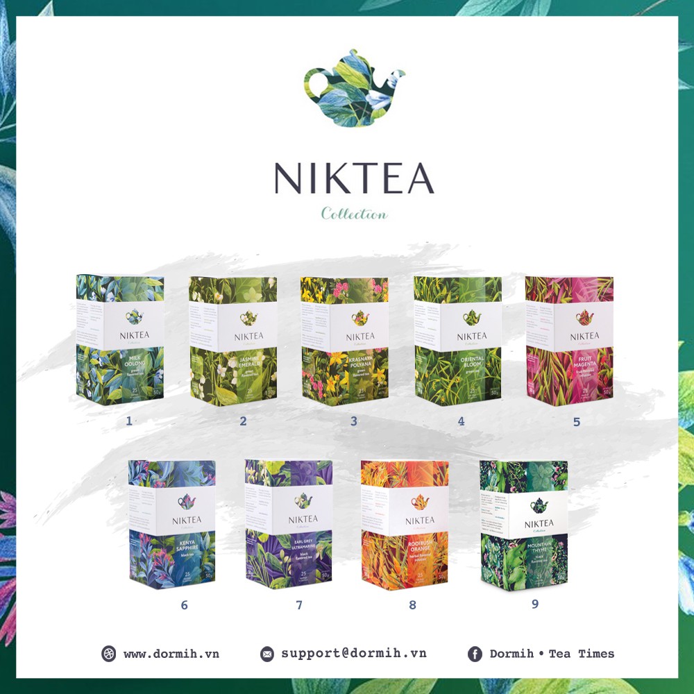 Niktea Teabags Collection - BST Trà kết hợp các loại thảo mộc thiên nhiên