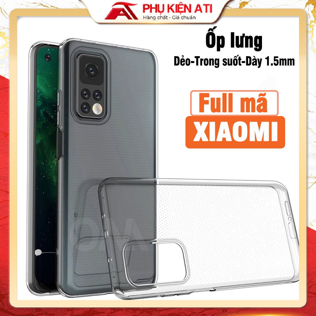Ốp lưng Xiaomi Redmi Trong suốt Dẻo Silicon - Full các dòng Xiaomi Redmi 10 / Redmi 9, Redmi Note 10 / 9s Redmi note 11