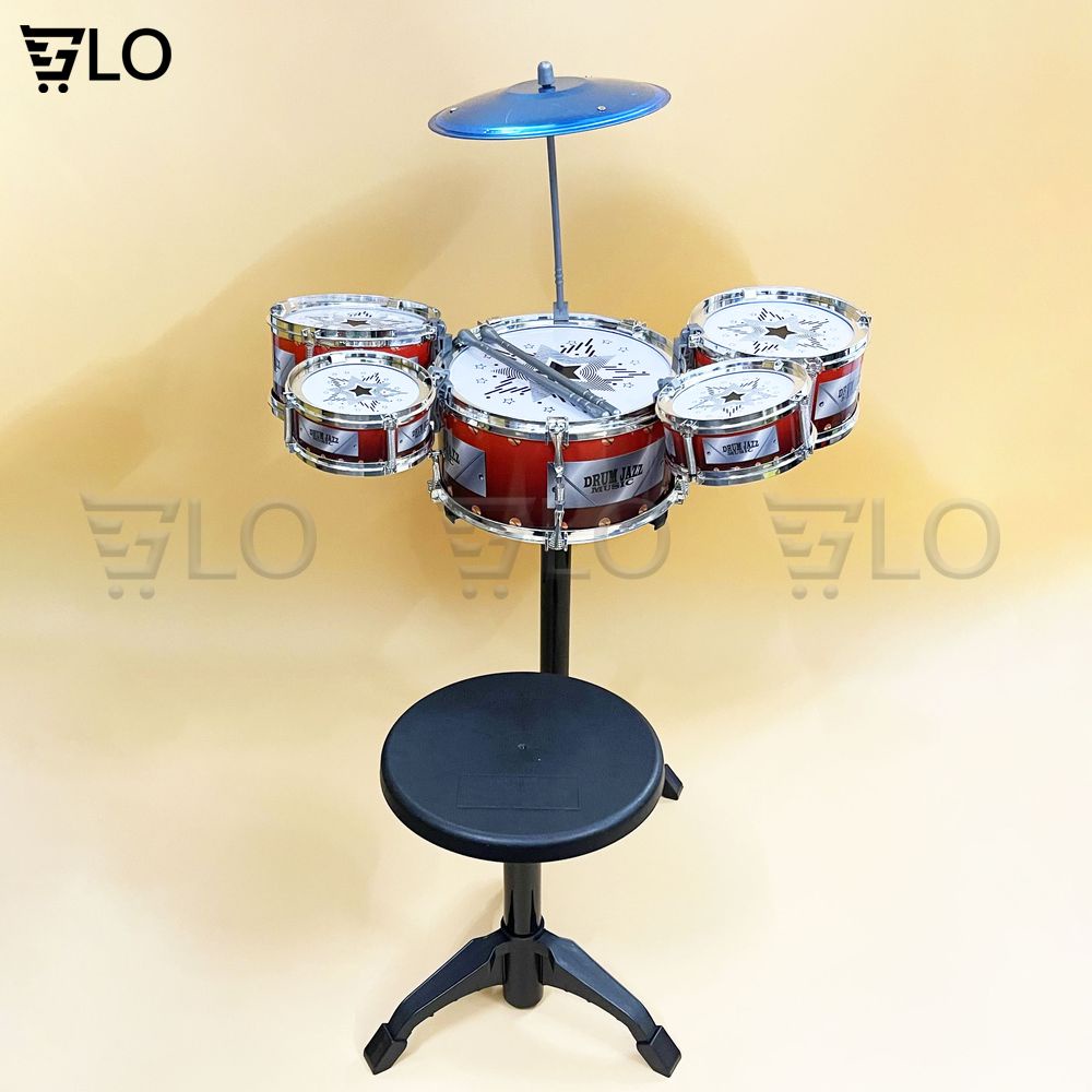 Bộ Trống Jazz Drum 5 Trống Có Ghế Cho Bé