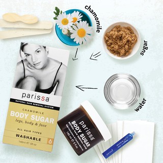 Sáp wax lông "lạnh" cho da nhạy cảm Parissa Chamomile Body Sugar Legs, Body & Face hàng xách tay Mỹ