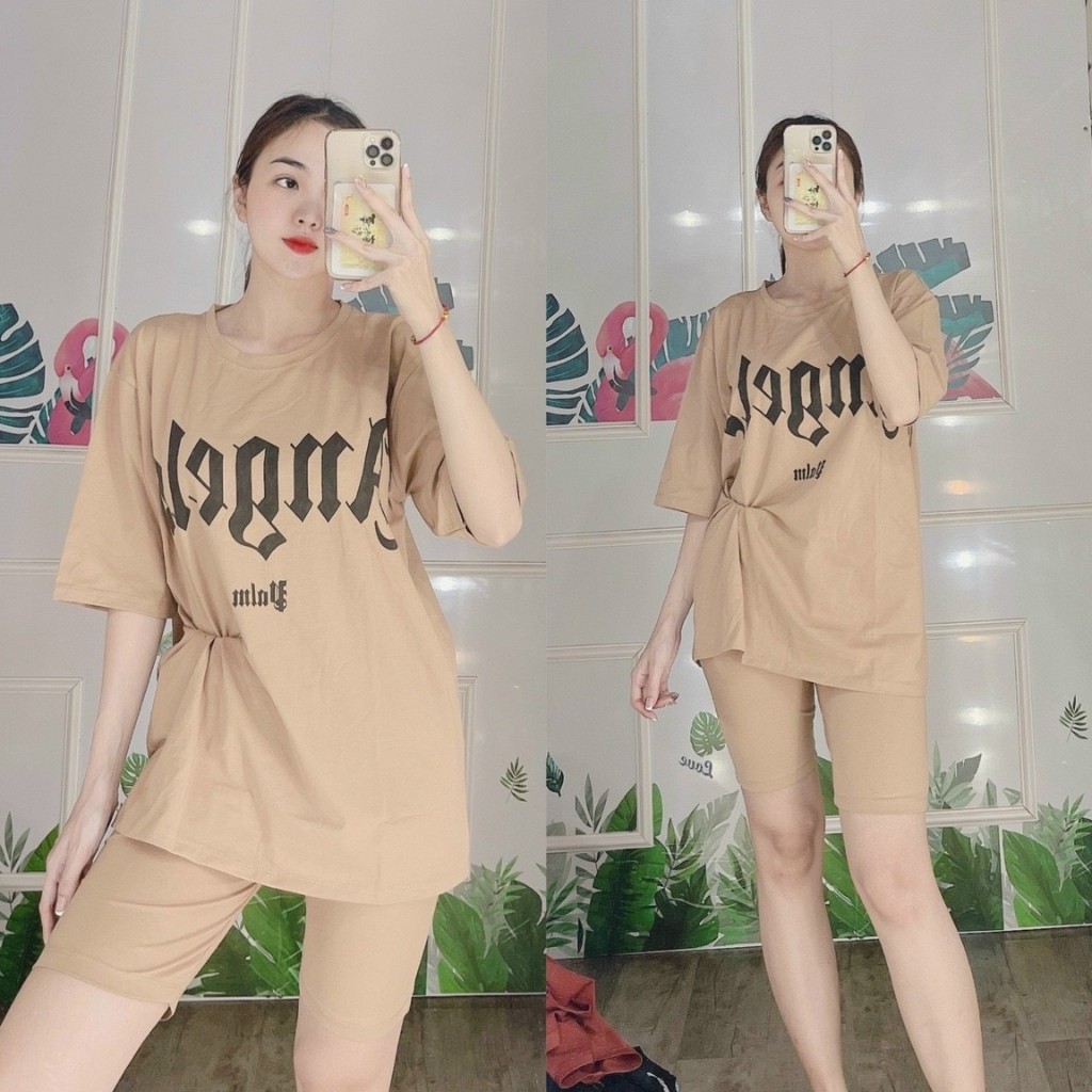 Set đồ bộ nữ quần lửng thun cotton co giãn tốt bigsize (45-85kg) Đồ bộ nữ đồ mặc nhà đẹp dễ thương Đồ bộ thun thể thao