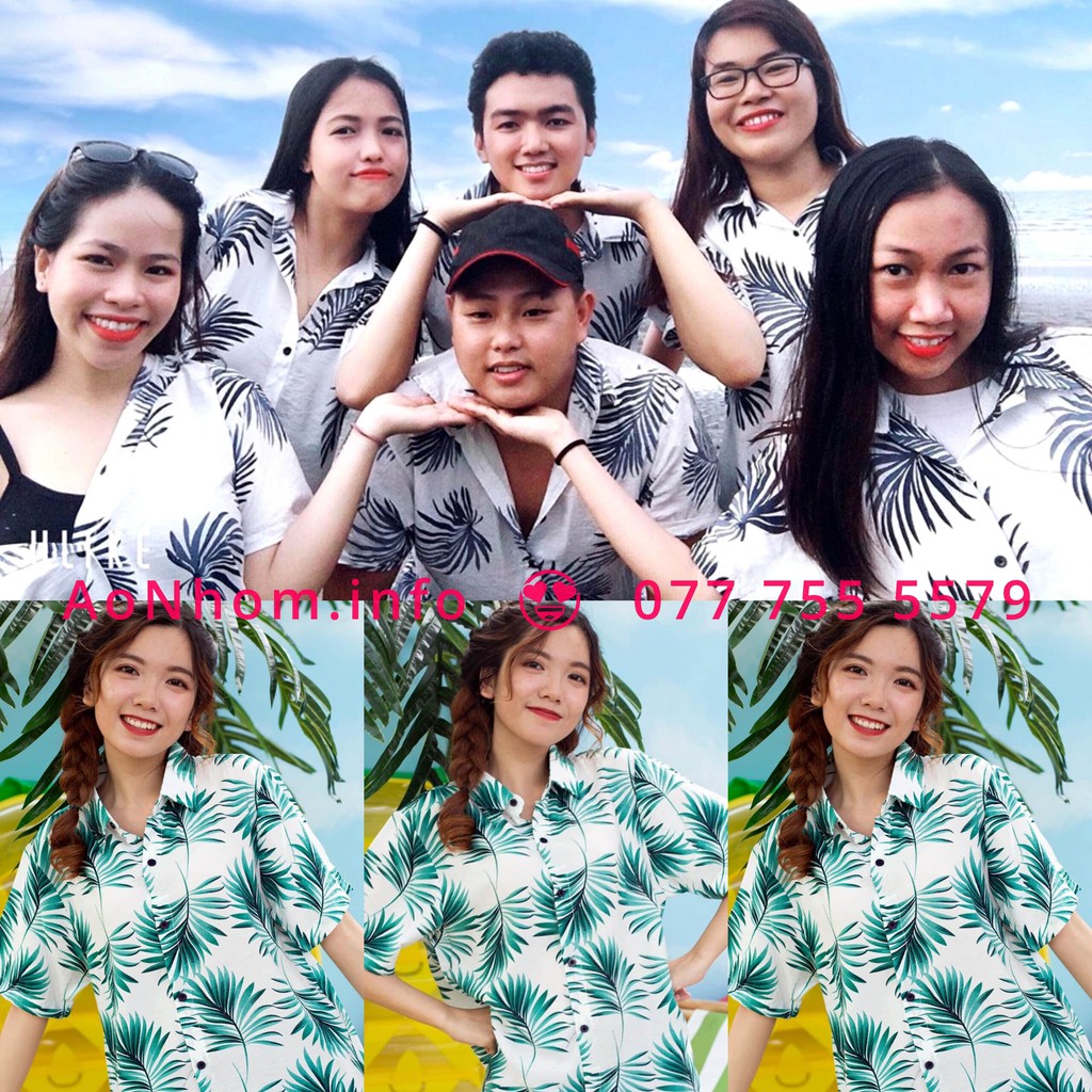 Áo sơ mi đi biển mềm mát - Lá xám, Lá xanh 🌿 Có đủ size Em Bé S, M, L, XL, XXL, XXXL - Có size trên 100kg | BigBuy360 - bigbuy360.vn