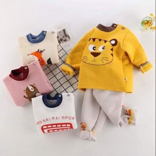 Set 2 bộ nỉ chần bông cạp cao Quảng Châu