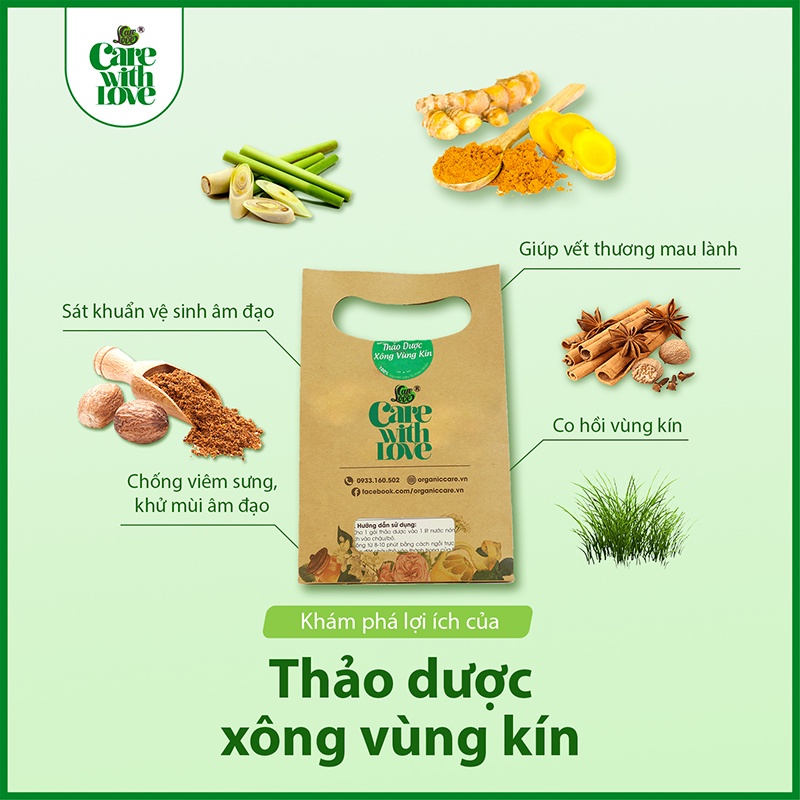 Thảo Dược Xông Vùng Kín CARE WITH LOVE - Set 5 Gói