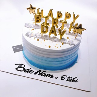 Nến chữ HAPPY BIRTHDAY màu nhũ (Vàng/Bạc)