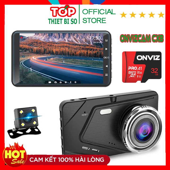 [TRỌN BỘ] Camera hành trình ô tô Onviz Việt Nam CX8 trước sau Full HD 1080P mẫu mới, ống kính kép siêu bền